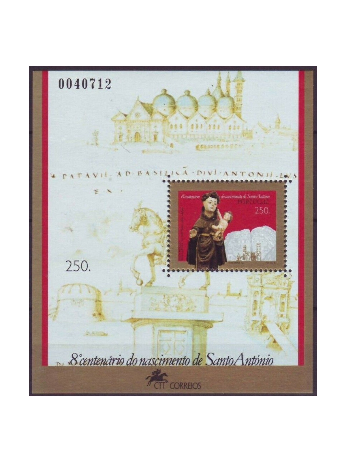 PORTUGAL 1995 Saint Anthony of Padua s/s MNH**