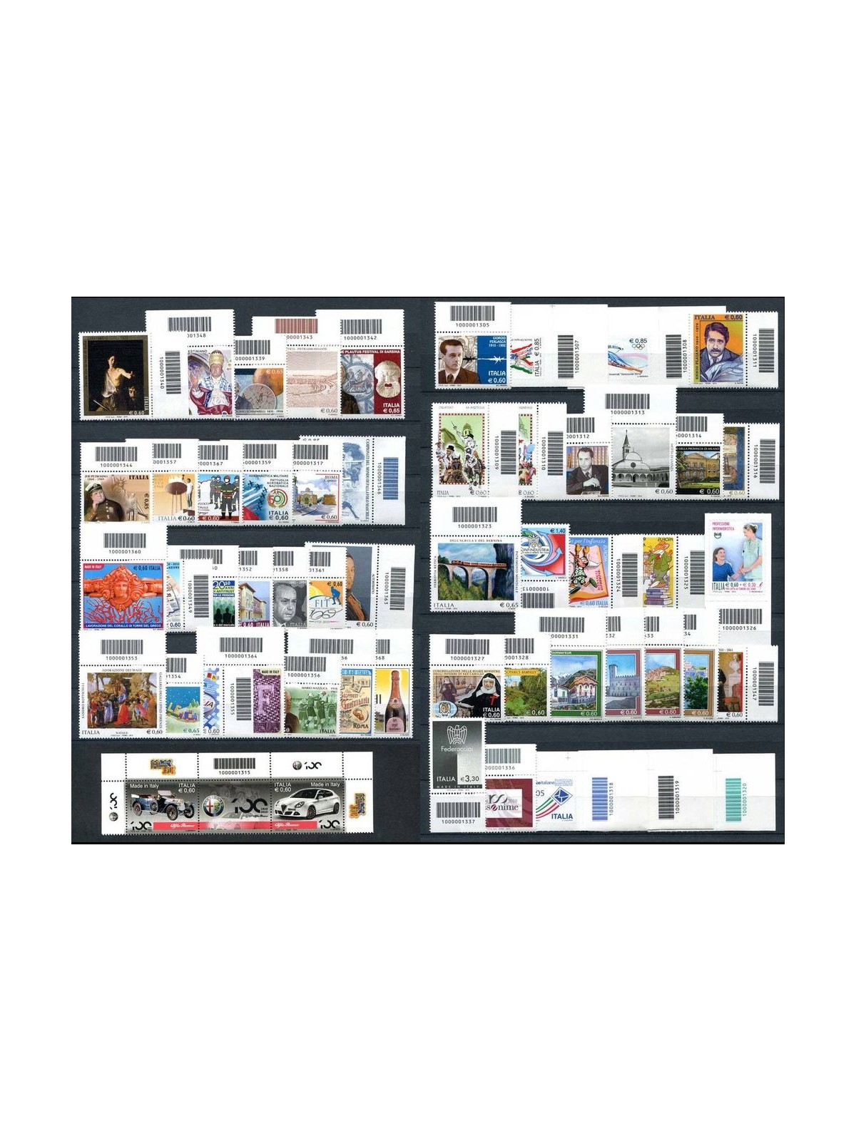 ITALY 2010 Complete Year with Barcode 53v MNH**