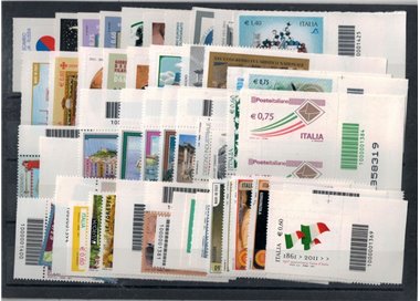 ITALIA 2011 Annata completa con codice a barre 52v MNH**