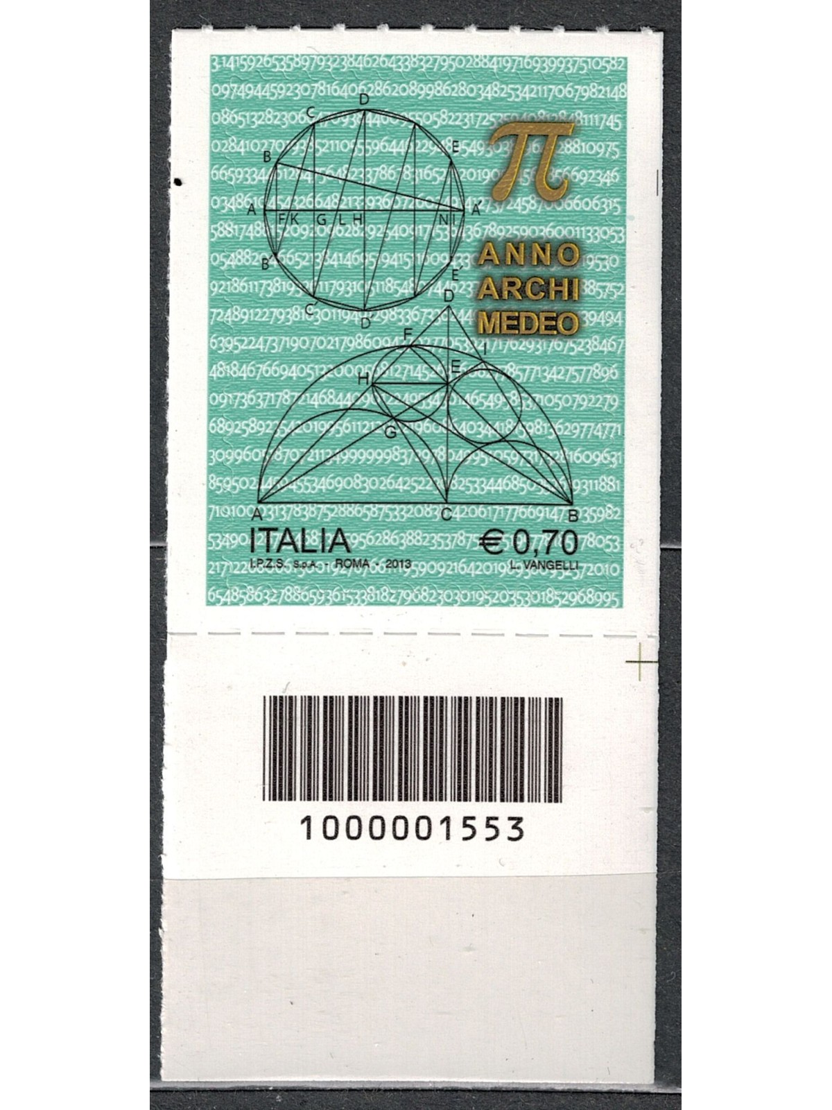 ITALY 2013 Archimedean Year CB 1553 aid
