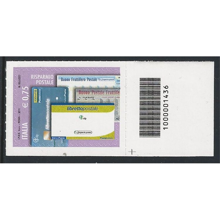 ITALIA 2011 Risparmio postale € 0,75 CB 1436 aid