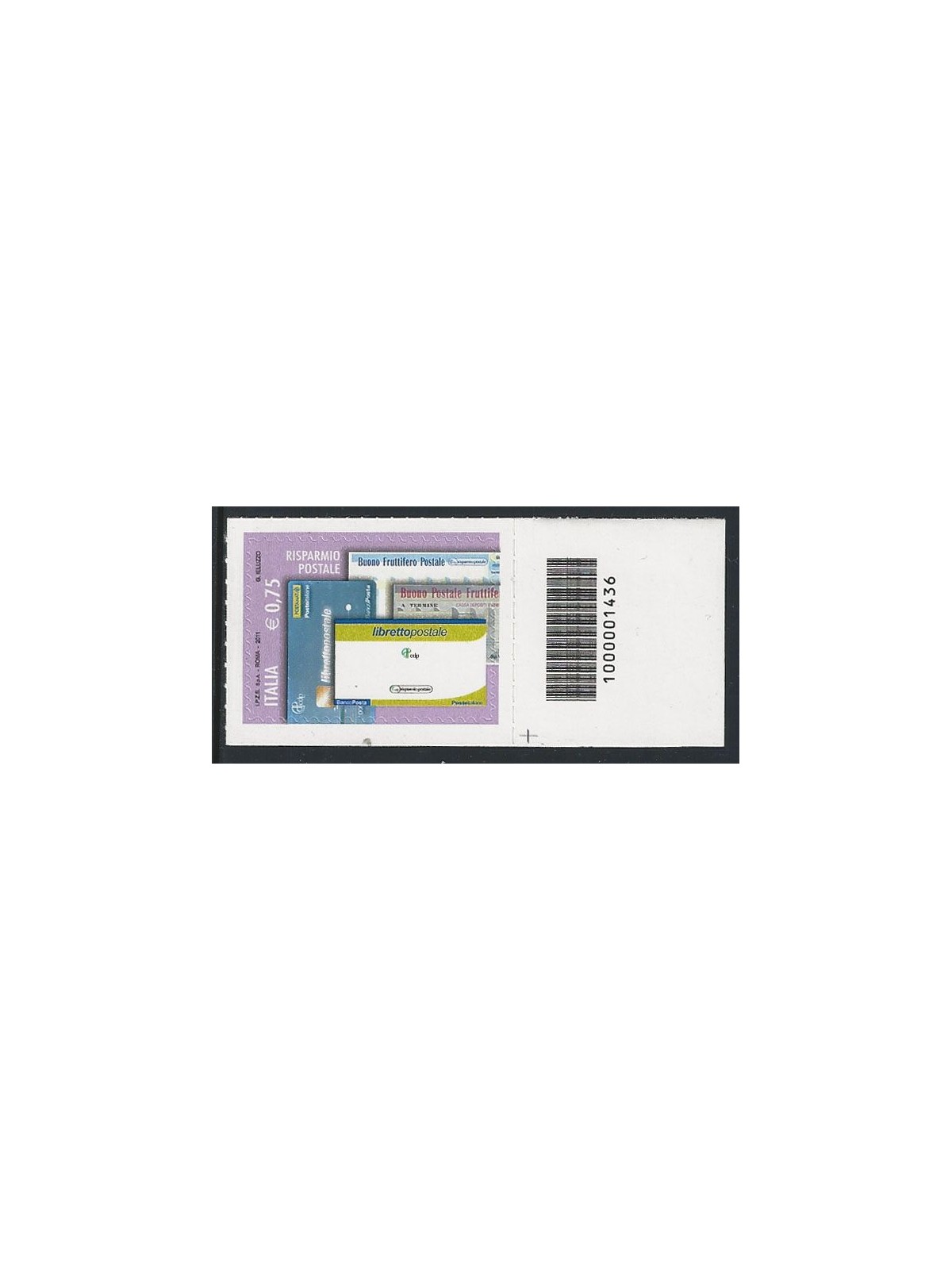 ITALIA 2011 Risparmio postale € 0,75 CB 1436 aid