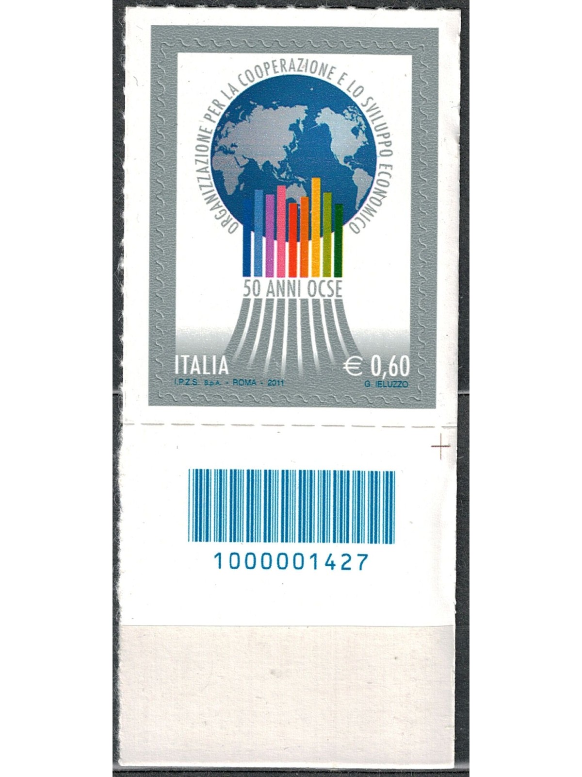 ITALY 2011 OECD Anniversary CB 1427 aid