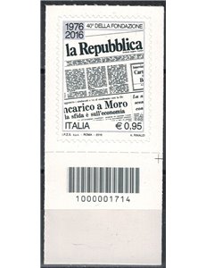 ITALIA 2016 Quotidiano la Repubblica CB 1714 aid
