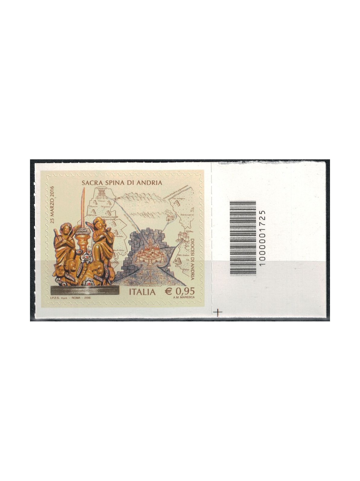 ITALY 2016 Sacred Thorn of Andria CB 1725 aid