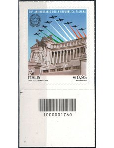 ITALY 2016 Anniversary of the Republic CB 1760 ais