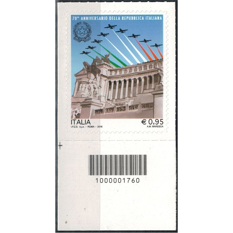 ITALY 2016 Anniversary of the Republic CB 1760 ais