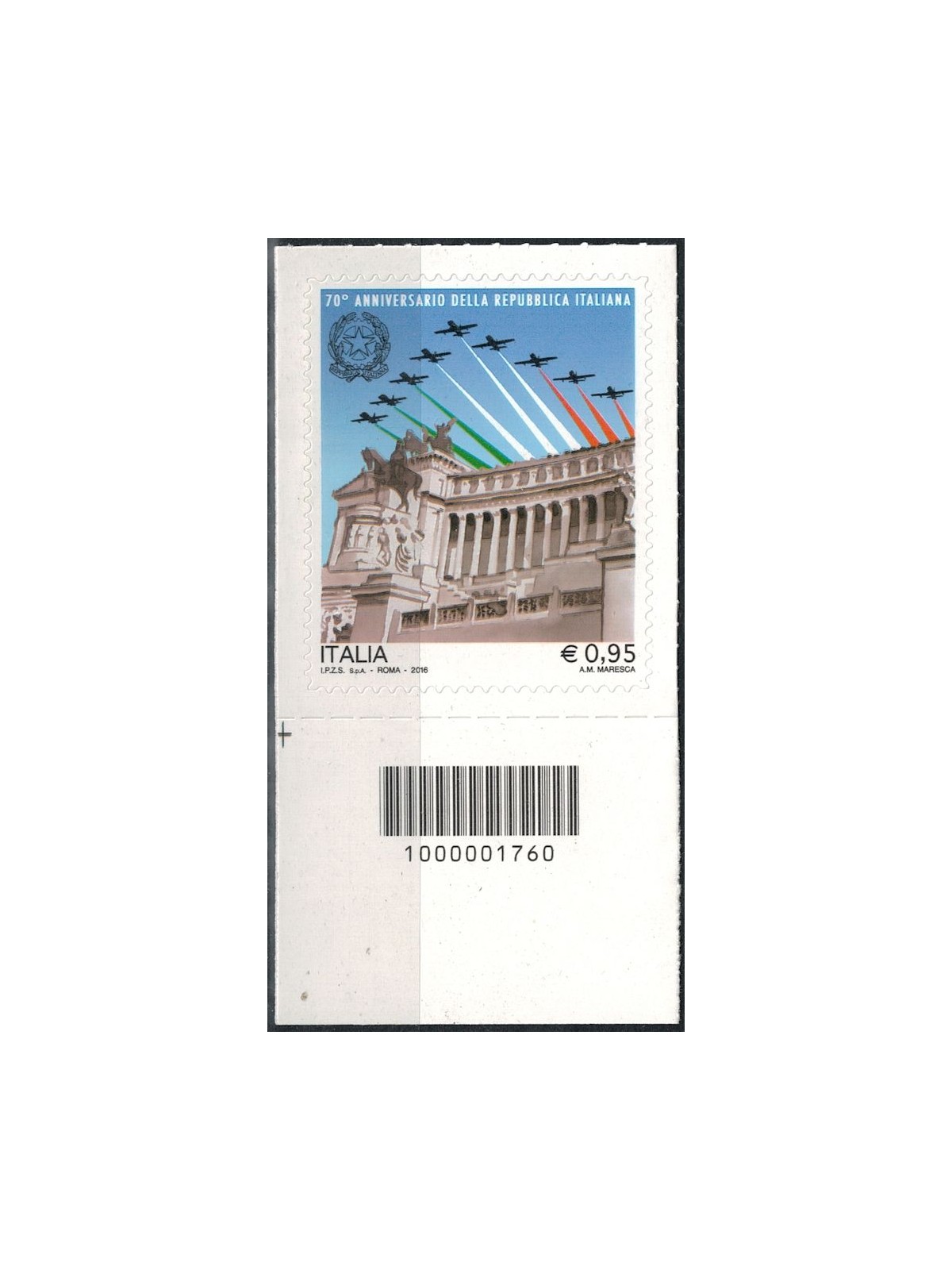 ITALIA 2016 Anniversario della Repubblica CB 1760 ais