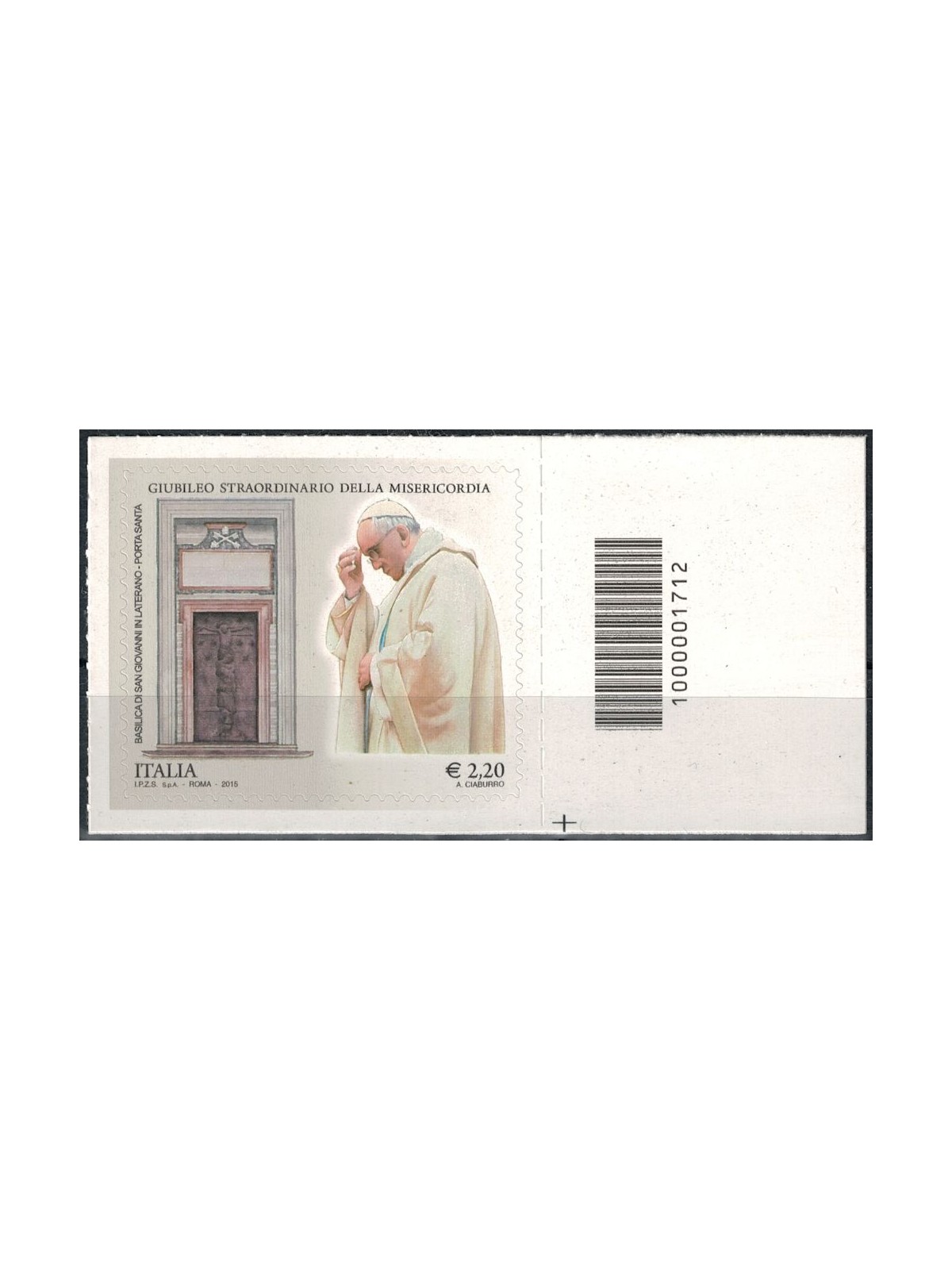 ITALY 2015 Extraordinary Jubilee €2.20 CB 1712 aid