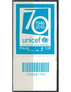 ITALY 2016 Unicef CB 1791 aid