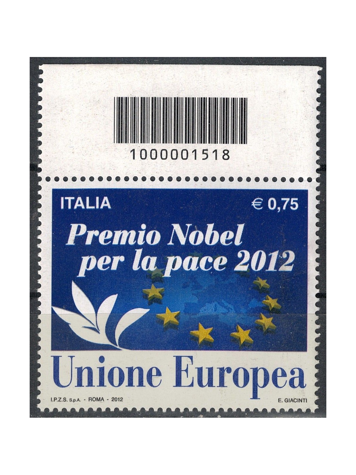 ITALY 2012 Nobel Prize CB 1518 high