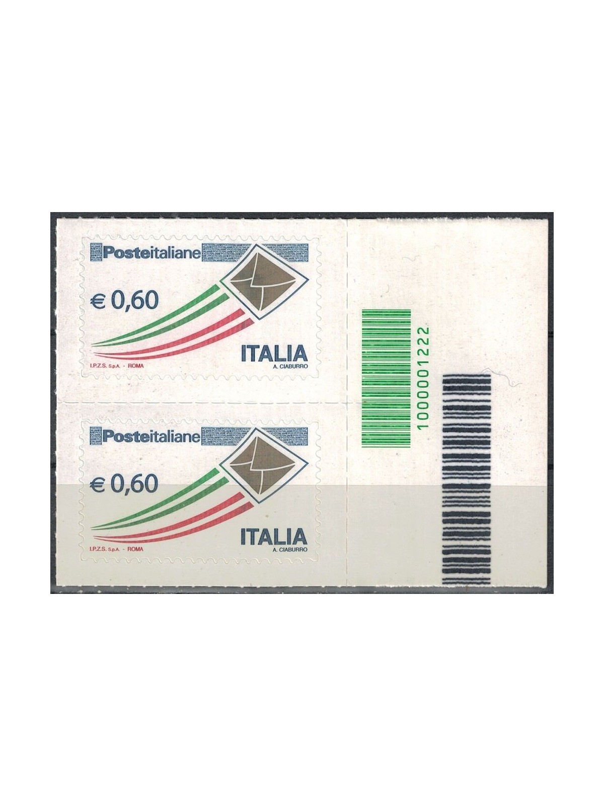 ITALIA 2010 Ordinaria € 0,60 Busta oro CB 1222