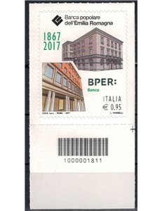 ITALIA 2017 Banca Popolare dell'Emilia Romagna (varietà colore) CB 1811 aid