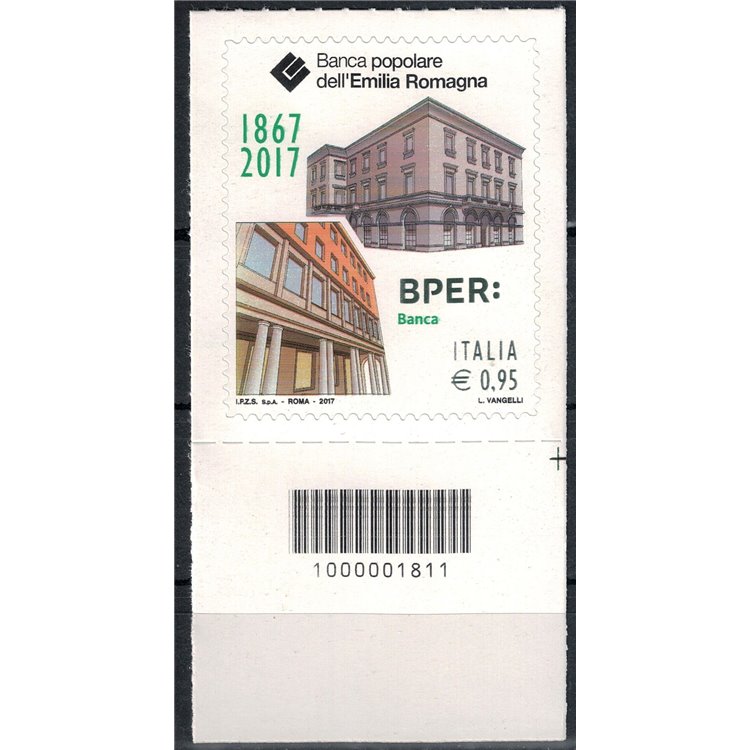 ITALY 2017 Banca Popolare dell'Emilia Romagna (color variety) CB 1811 aid