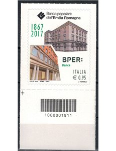 ITALY 2017 Banca Popolare dell'Emilia Romagna (color variety) CB 1811 ais