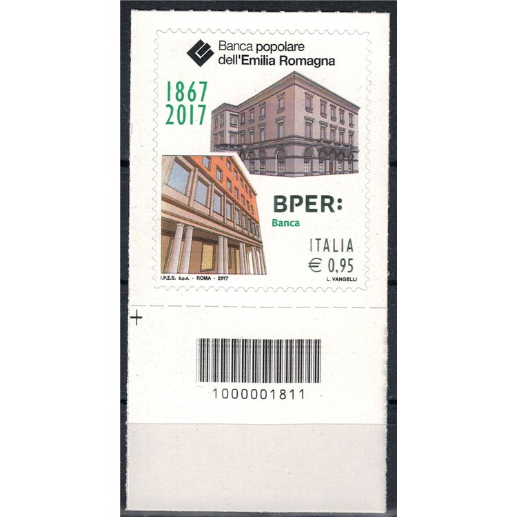 ITALIA 2017 Banca Popolare dell'Emilia Romagna (varietà colore) CB 1811 ais
