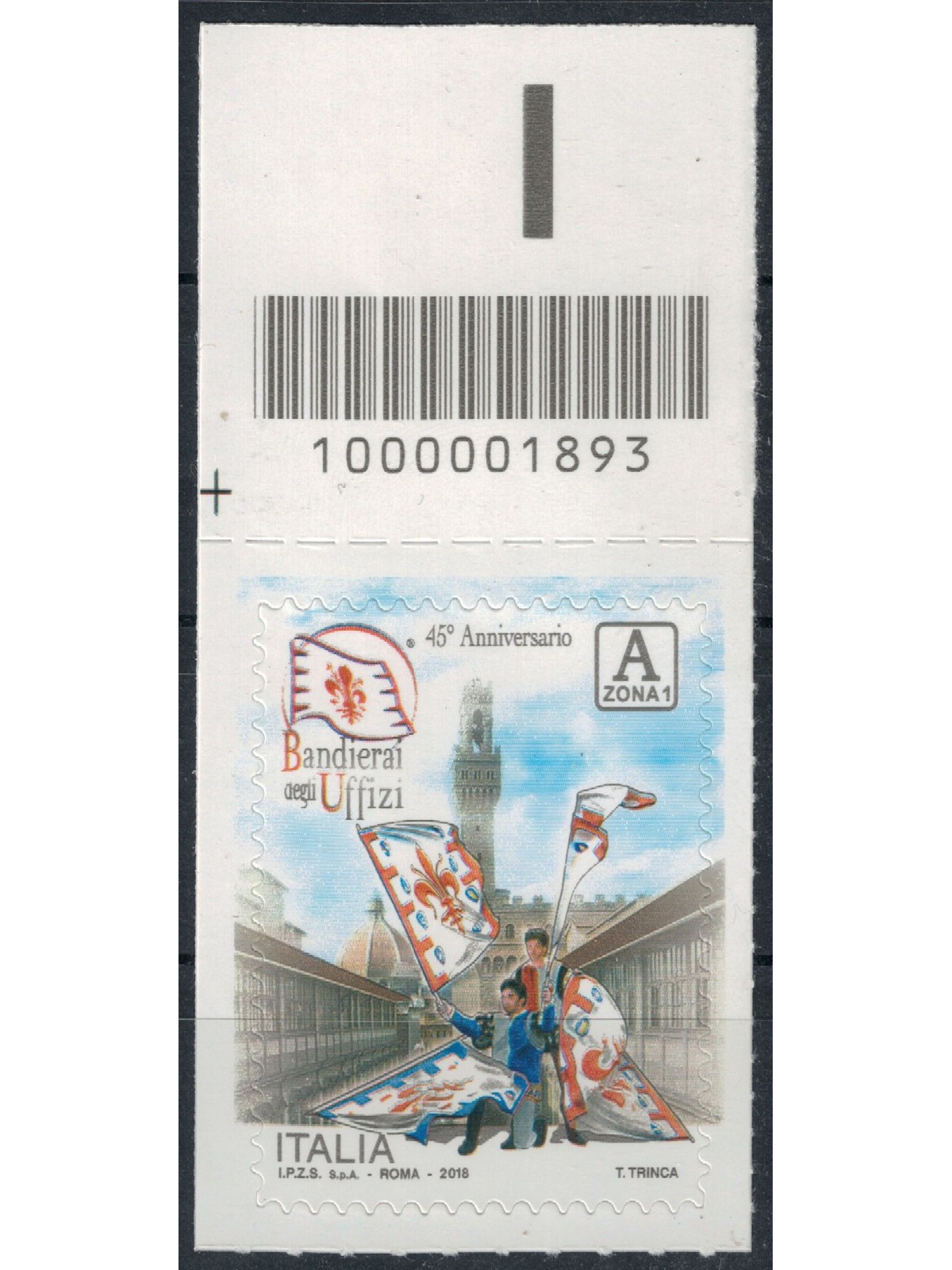 ITALIA 2018 Bandierai degli Uffizi CB 1893 ass