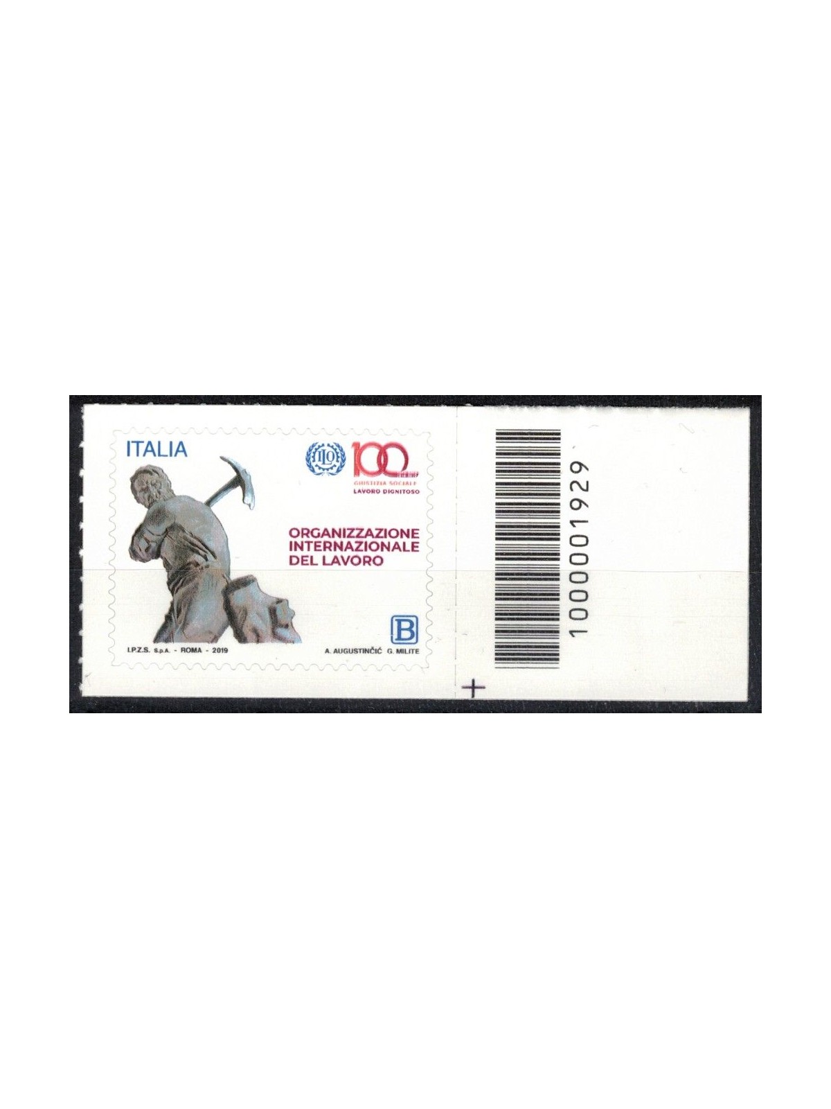 ITALY 2019 International Labour Organization CB 1929 aid