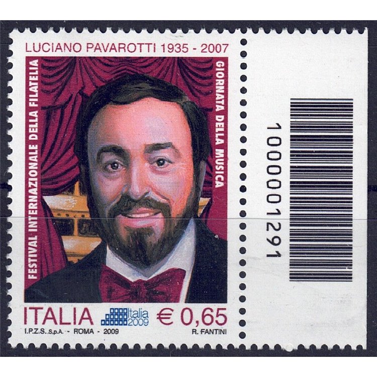 ITALIA 2009 Giornata della musica (Pavarotti) CB 1291