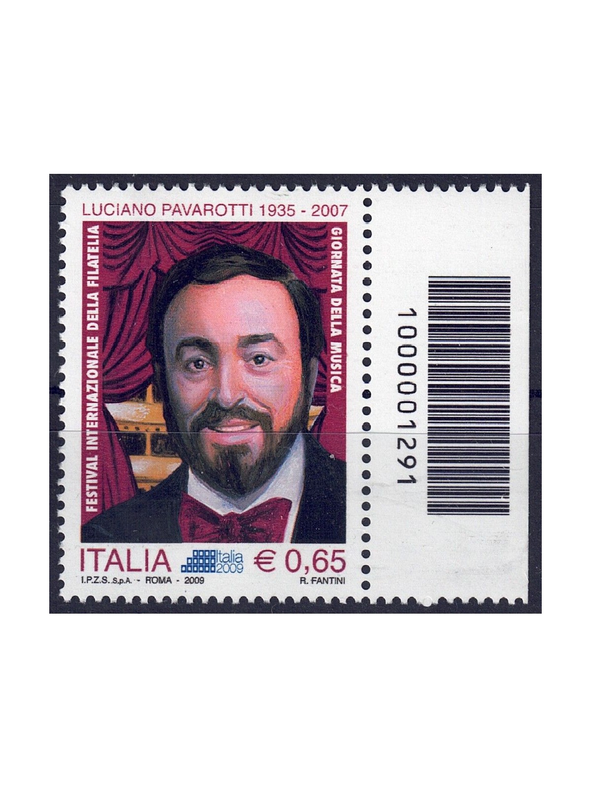 ITALIA 2009 Giornata della musica (Pavarotti) CB 1291