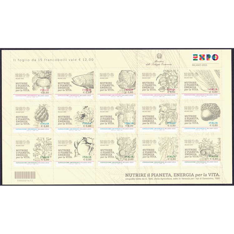 ITALIA 2015 Expo Milano BF MNH**