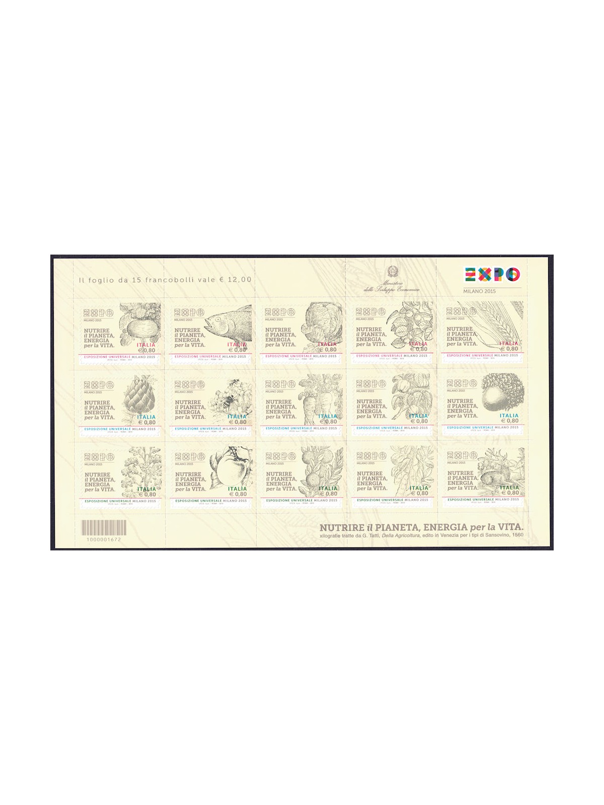 ITALIA 2015 Expo Milano BF MNH**
