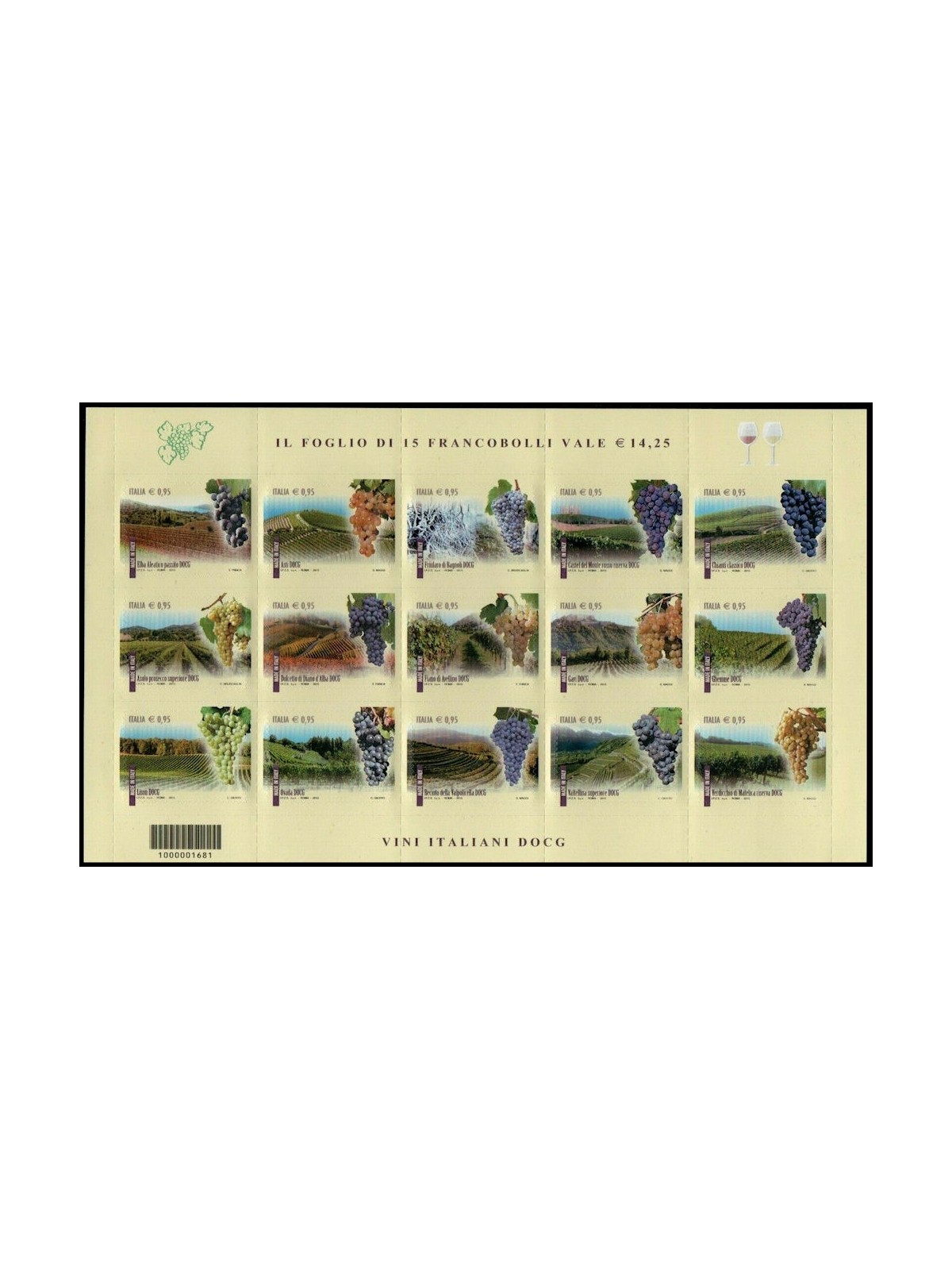ITALY 2015 DOCG Wines s/s MNH**
