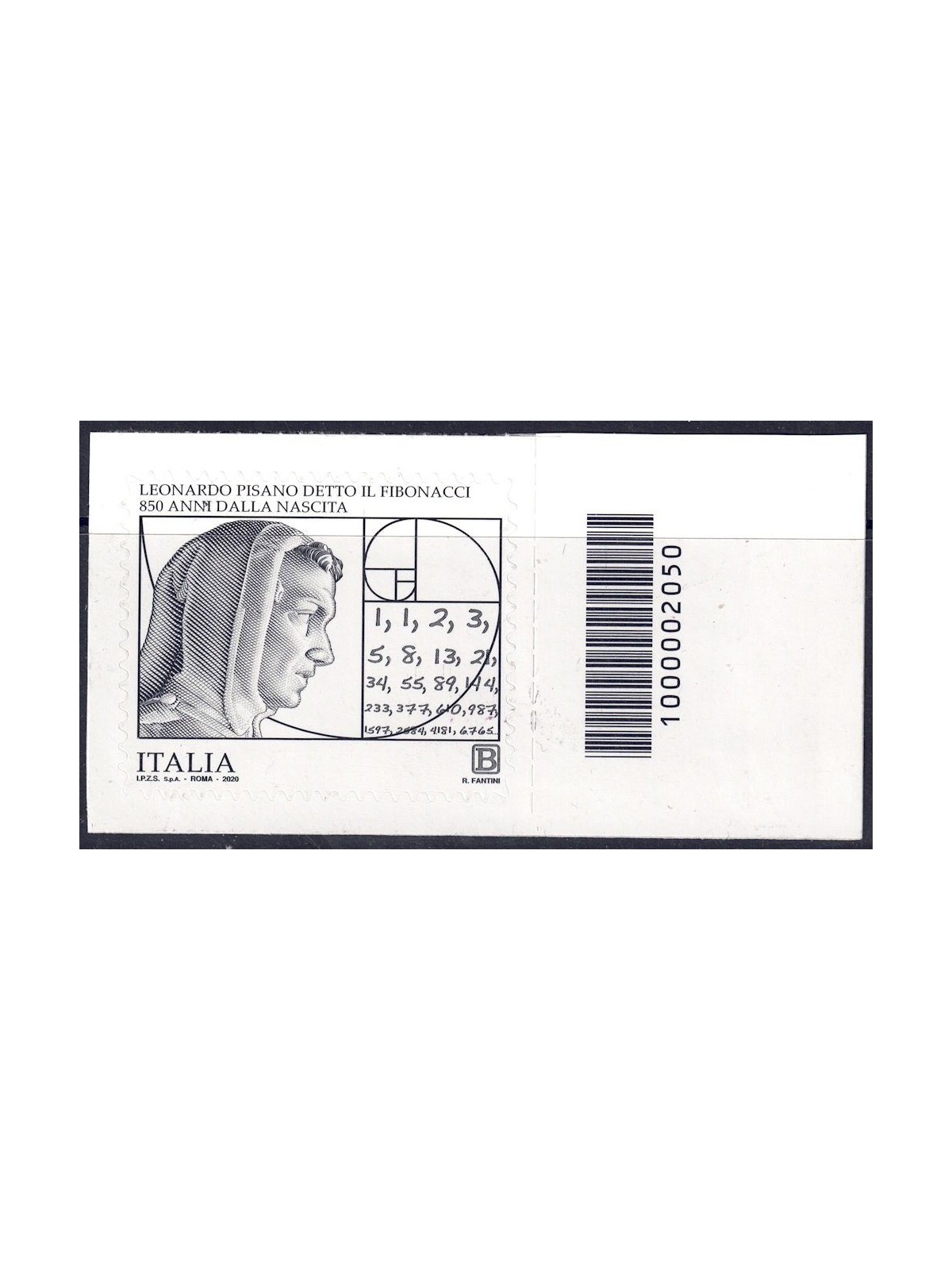 ITALY 2020 Leonardo Pisano (Fibonacci) CB 2050 aid