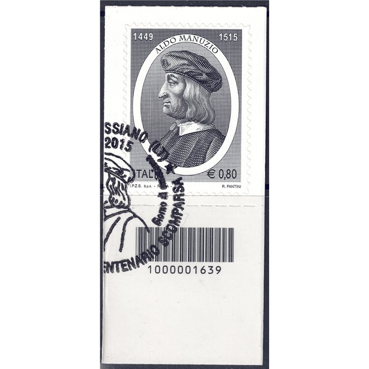 ITALY 2015 Aldo Manuzio CB 1639 used