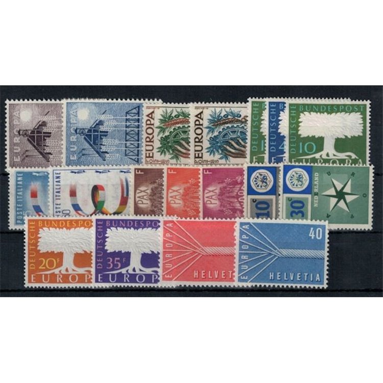 EUROPE CEPT 1957 Complete Year 18v MNH**
