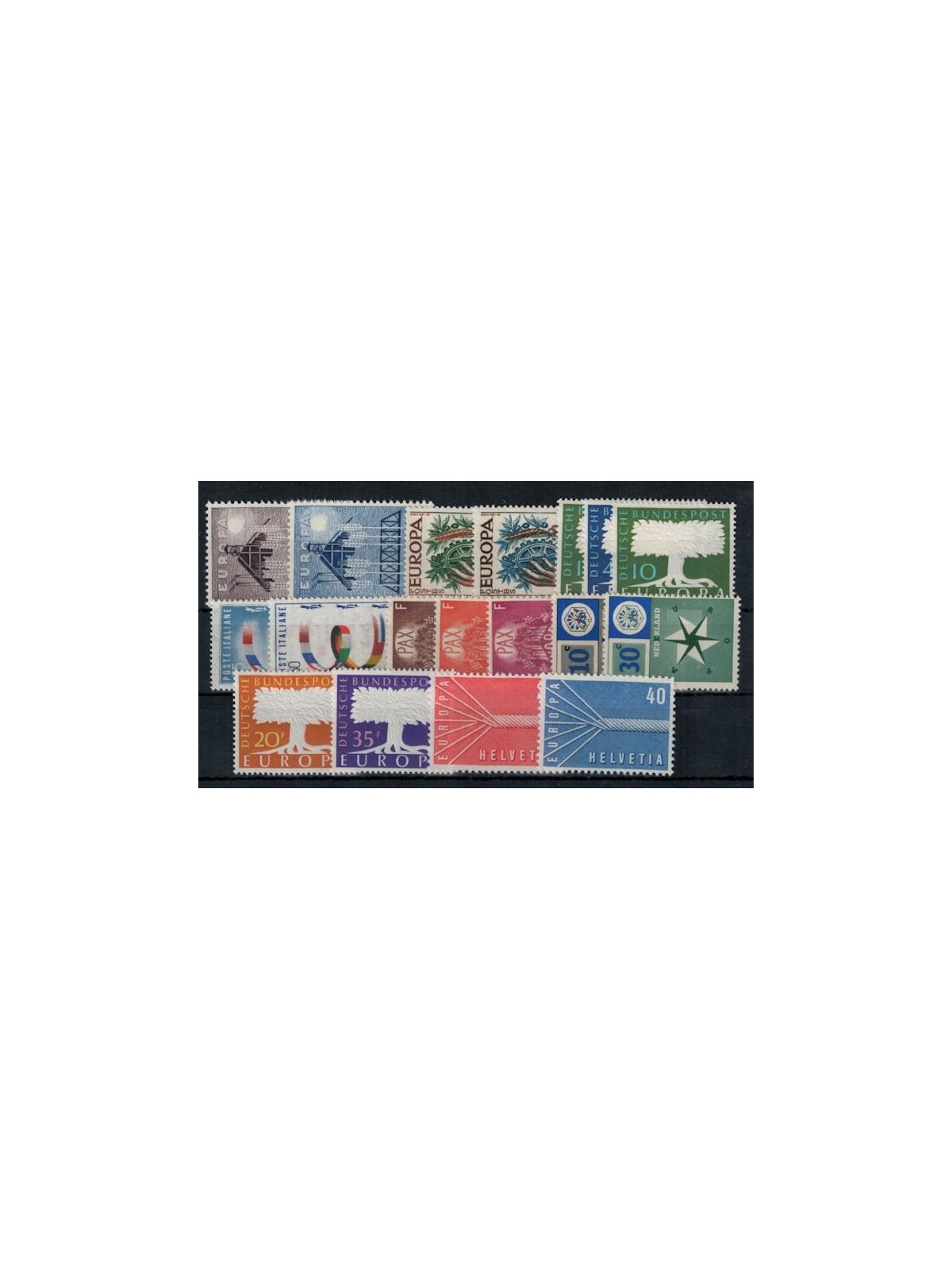EUROPE CEPT 1957 Complete Year 18v MNH**