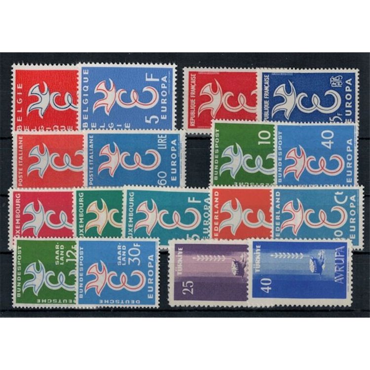 EUROPE CEPT 1958 Complete Year 17v MNH**
