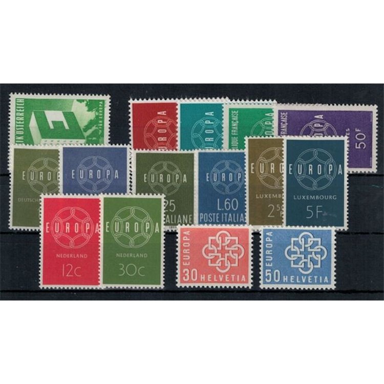 EUROPE CEPT 1959 Complete Year 15v MNH**