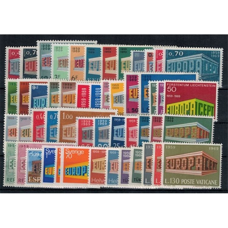 EUROPE CEPT 1969 Complete Year 52v MNH**