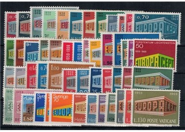 EUROPE CEPT 1969 Complete Year 52v MNH**