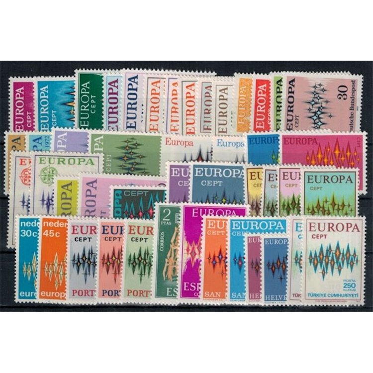 EUROPE CEPT 1972 Complete Year 46v MNH**
