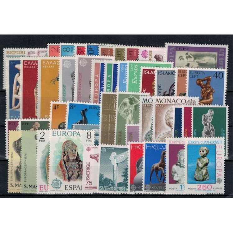 EUROPE CEPT 1974 Complete Year 49v MNH**