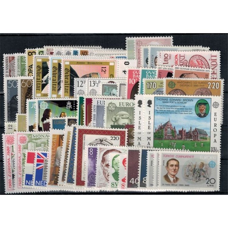 EUROPE CEPT 1980 Complete Year 67v MNH**