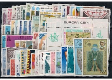 EUROPE CEPT 1983 Complete Year 69v + 1 s/s MNH**