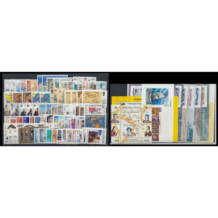 EUROPA CEPT 1992 Annata Completa 89v + 14 BF MNH**