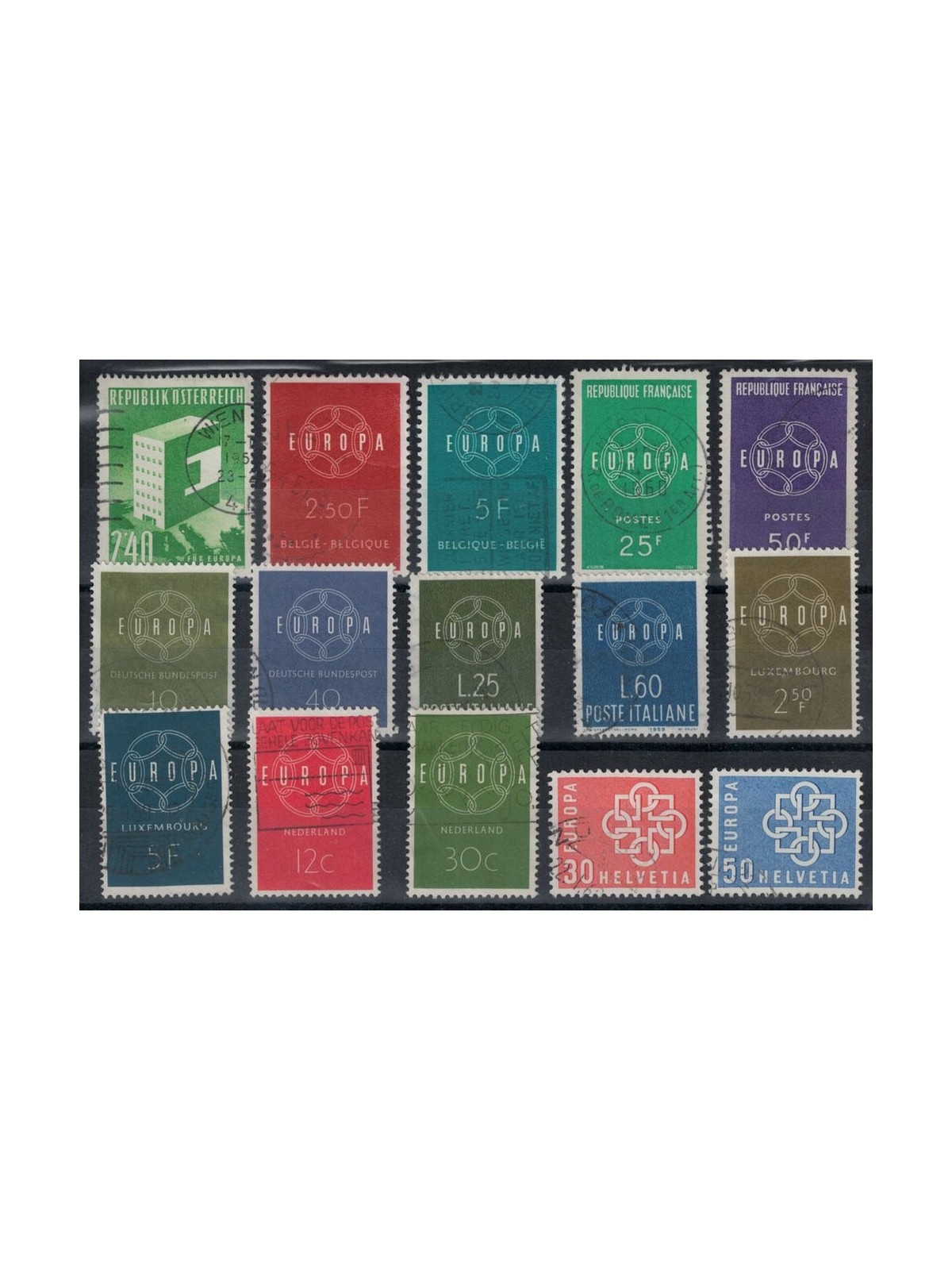 EUROPA CEPT 1959 Complete Year 15v us
