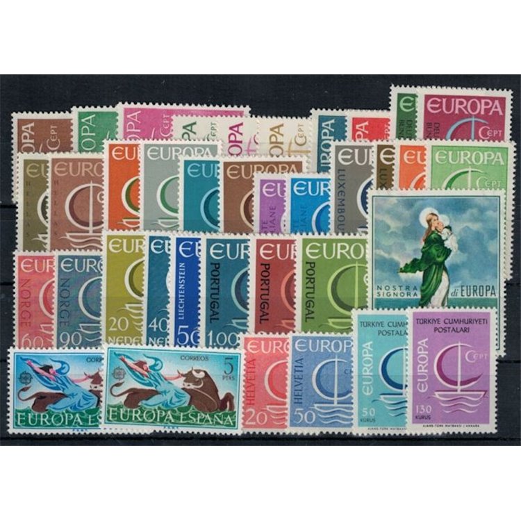 EUROPA CEPT 1966 Complete Vintage 37v MNH**