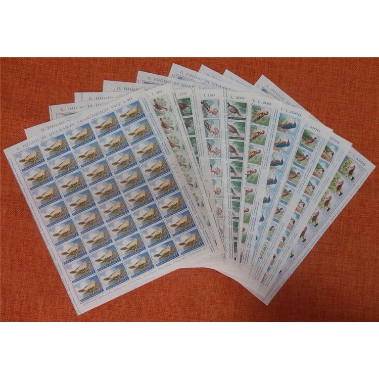 SAN MARINO 1960 Birdlife 10 full sheets MNH**