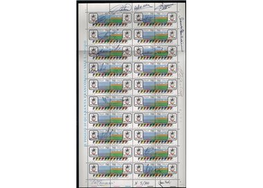 ITALY 1992 75th Giro d'Italia 1 full sheet with signatures of the 15 champions ©