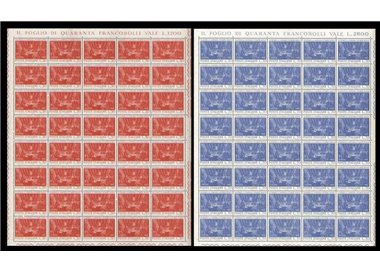 ITALIA 1962 Cinquantenario Giovanni Pascoli 2 fogli interi MNH**