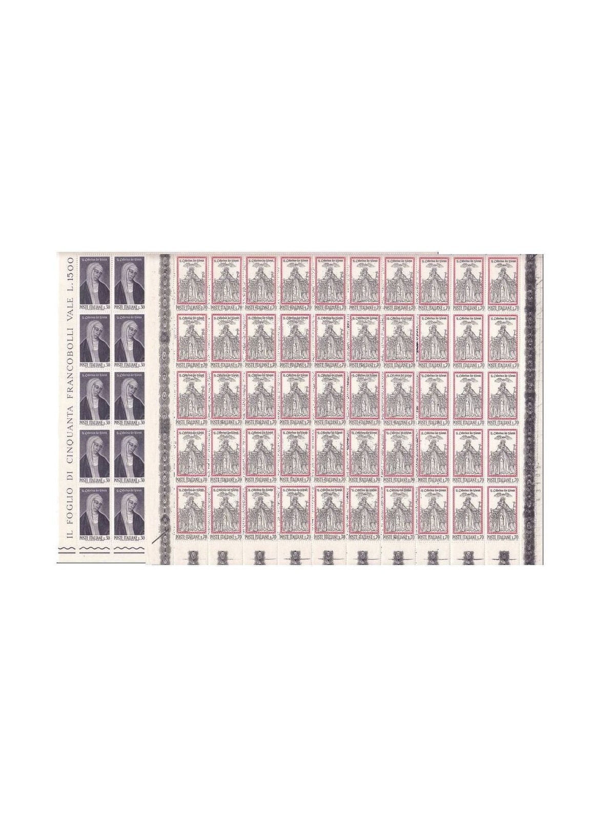 ITALY 1962 Saint Catherine of Siena 2 full sheets np MNH**