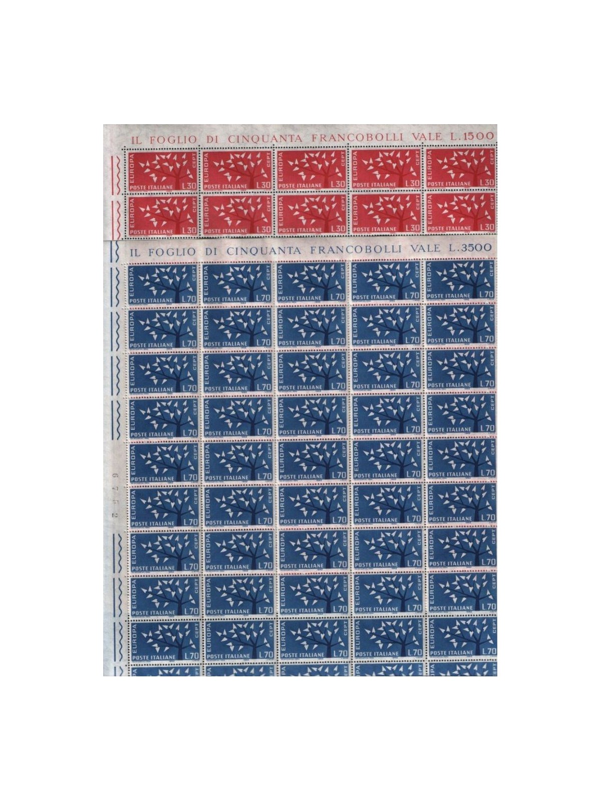 ITALY 1962 Europe 2 full sheets MNH**