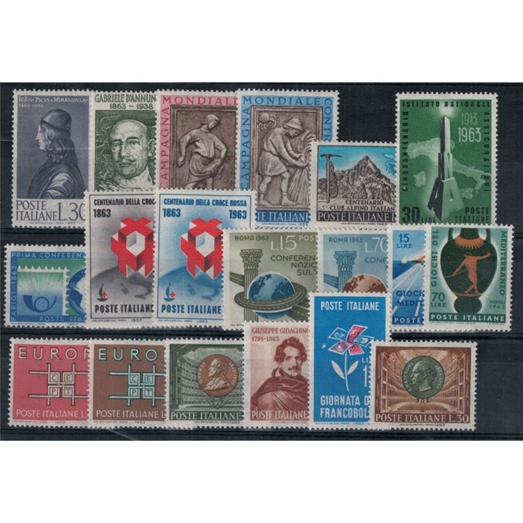 ITALIA 1963 Annata Completa 19 fogli interi MNH**