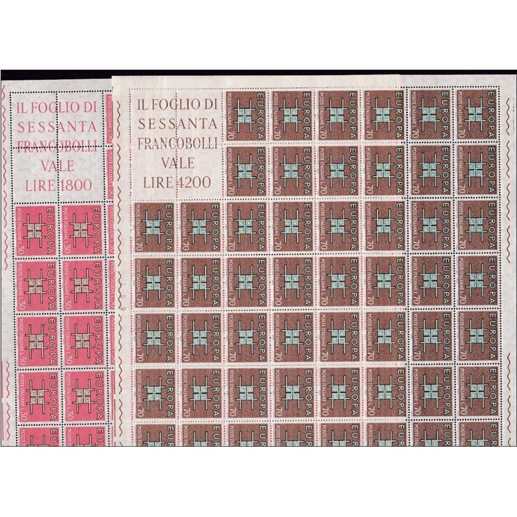 ITALY 1963 Europe 2 full sheets MNH**