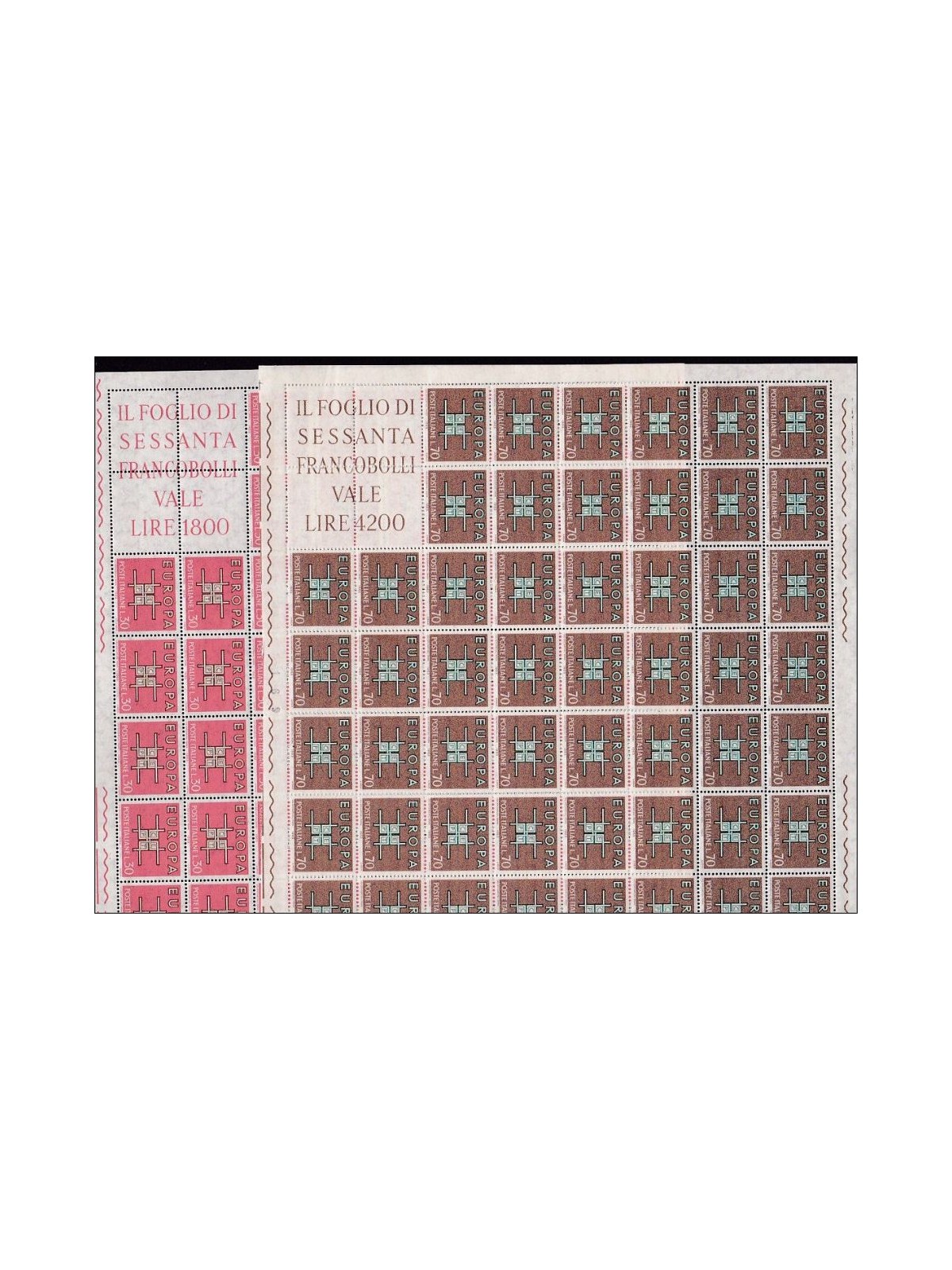 ITALY 1963 Europe 2 full sheets MNH**